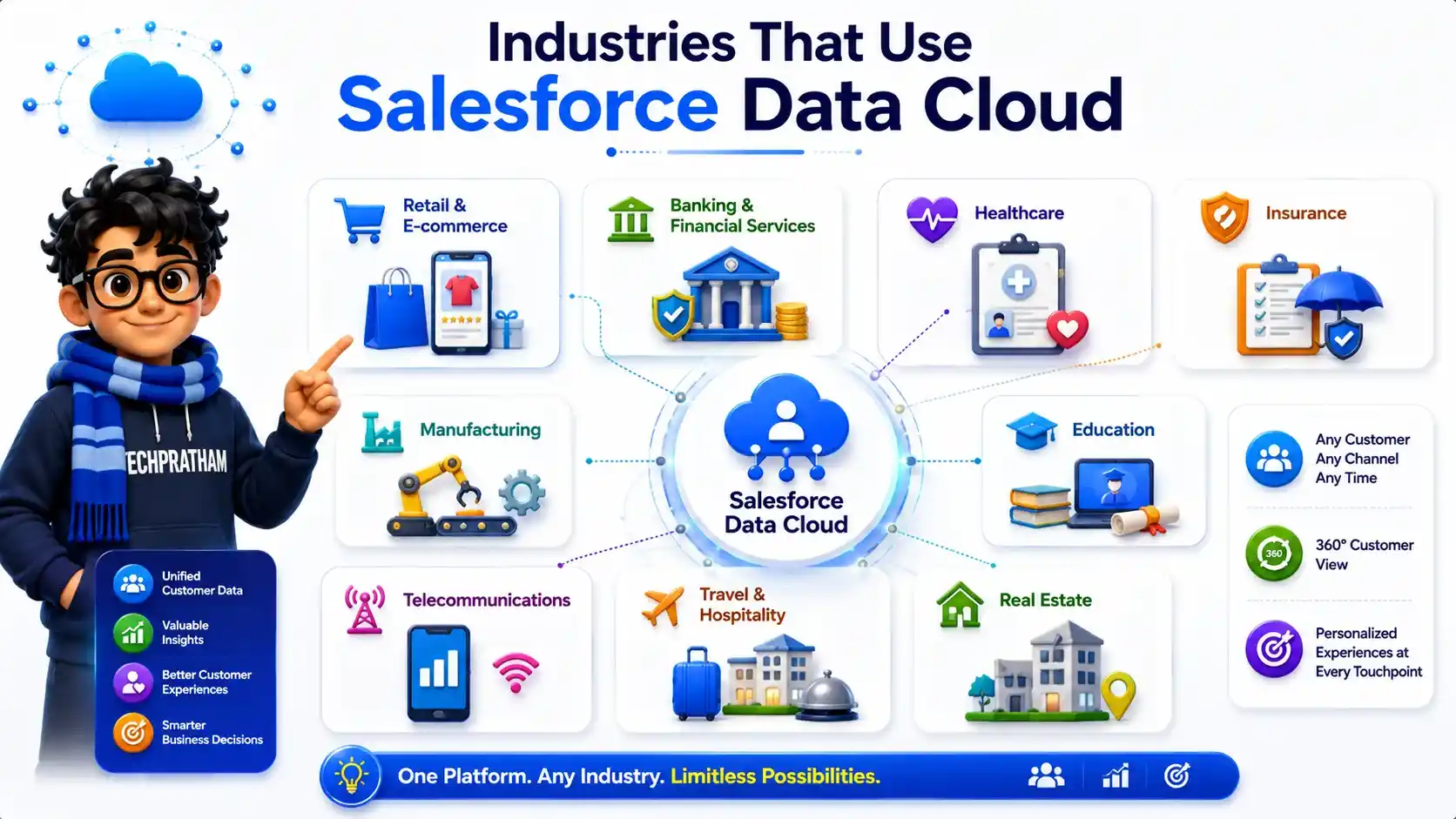 Industries using Salesforce Data Cloud to manage customer data and improve business decisions